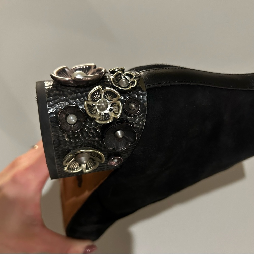 COACH Black Boots with Embellished Heel - Picture 5 of 14